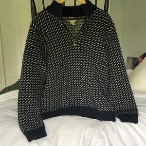 Navy L.L Bean Wool Quarter Zip